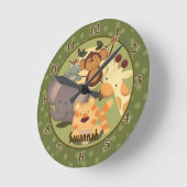 Jungle Safari Wall Uhr Name hinzufügen (Winkel)