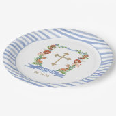 Jungle Safari Wappen Boy Taufe Pappteller (Schrägansicht)