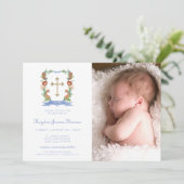 Jungle Safari Wappen Foto Taufe Einladung (Stehend Vorderseite)