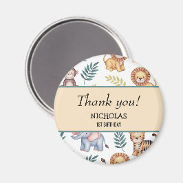 Jungle Safari Wasserfarben Tiere tropisches Muster Magnet