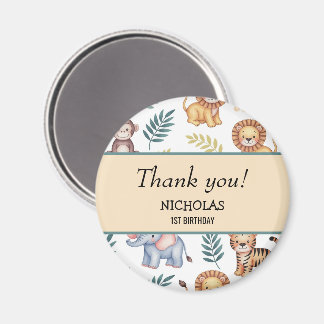 Jungle Safari Wasserfarben Tiere tropisches Muster Magnet