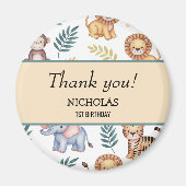 Jungle Safari Wasserfarben Tiere tropisches Muster Magnet (Vorne)