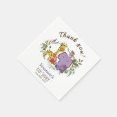 Jungle Safari Watercolor Babydusche Vielen Dank Serviette (Ecke)