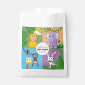 Jungle Safari Wild Animal Baby Dusche farbenfroh Geschenktütchen (Vorderseite)