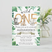 Jungle Safari Wild Eine Geburtstagsparty Einladung (Stehend Vorderseite)