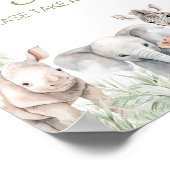 Jungle Safari Wild One Animals Babies sind süß Poster (Ecke)