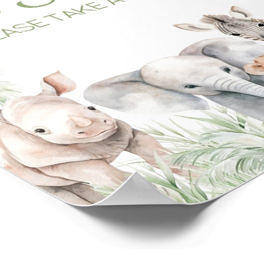 Jungle Safari Wild One Animals Babies sind süß Poster (Ecke)