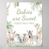 Jungle Safari Wild One Animals Babies sind süß Poster (Vorne)