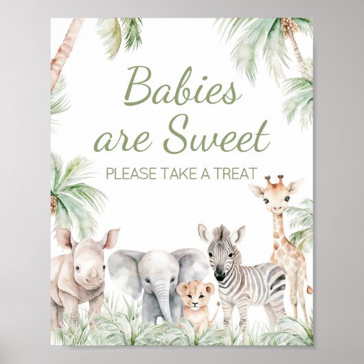 Jungle Safari Wild One Animals Babies sind süß Poster (Vorne)