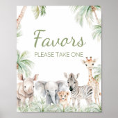 Jungle Safari Wild One Animals Baby Shower Favorit Poster (Vorne)