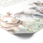 Jungle Safari Wild One Animals Spate Night Diapers Poster (Ecke)