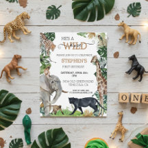 Jungle Safari Wild One Birthday Black Panther