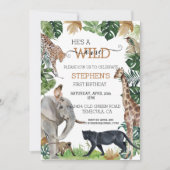 Jungle Safari Wild One Birthday Black Panther Einladung (Vorderseite)