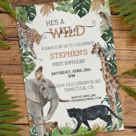 Jungle Safari Wild One Birthday Black Panther Einladung