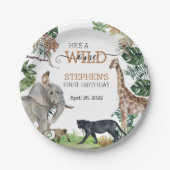 Jungle Safari Wild One Birthday Black Panther Pappteller (Vorderseite)