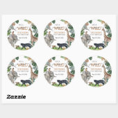 Jungle Safari Wild One Birthday Black Panther Runder Aufkleber (Blatt)