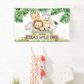 Jungle Safari Wild One Geburtstag Banner (Insitu)