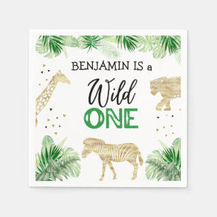 Jungle Safari Wild One Geburtstag Serviette