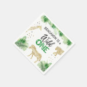 Jungle Safari Wild One Geburtstag Serviette (Ecke)