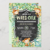 Jungle Safari Wild One Geburtstagsparty Einladung (Vorne/Hinten)