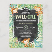 Jungle Safari Wild One Geburtstagsparty Postkarte (Vorderseite)