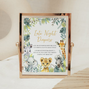 Jungle Safari Wild One Spate Night Diapers Poster