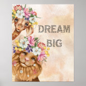 Jungle Safari Wildbaby Dusche Aquarell Gold Poster (Vorne)