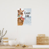 Jungle Safari Wildbaby Dusche Blue Aquarell Poster (Küche)