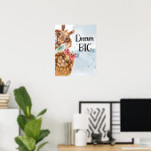 Jungle Safari Wildbaby Dusche Blue Aquarell Poster (Heimbüro)