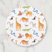 Jungle Safari Wilde Tiere personalisiert Geburtsta Geschenkanhänger (Rückseite)