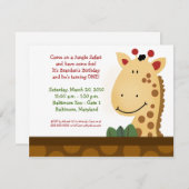 JUNGLE SAFARI Zanzibar Giraffe Zoo Geburtstag 4x5 Einladung (Vorne/Hinten)