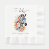 Jungle Safari Zebra Floral Baby Dusche Serviette (Vorderseite)