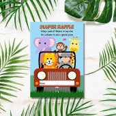 Jungle Safari Zoo Animal Baby Dusche Winzer Raffle Begleitkarte