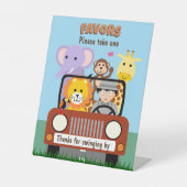 Jungle Safari Zoo Animal Baby Shower Favoriten Sockelschild (Vorderseite)