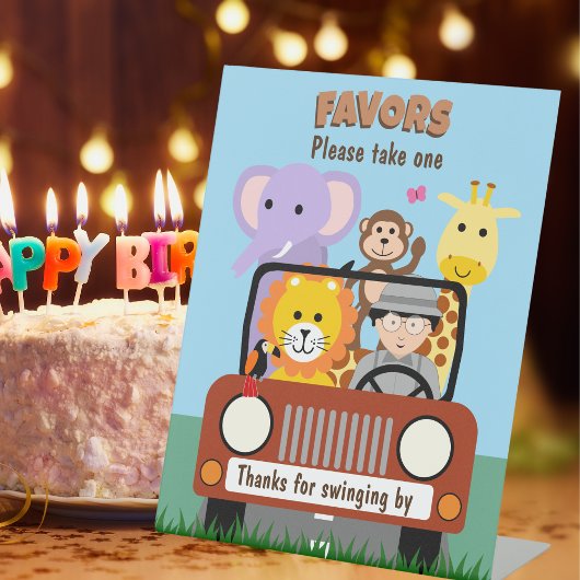 Jungle Safari Zoo Animal Baby Shower Favoriten Sockelschild