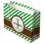 Jungle Safari Zoo Animal Birthday Baby Dusche Große Geschenktüte (Rückseite Schrägansicht)