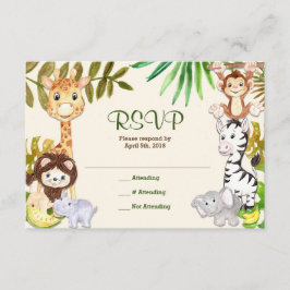 Jungle Safari Zoo UAWG Response Card RSVP Karte