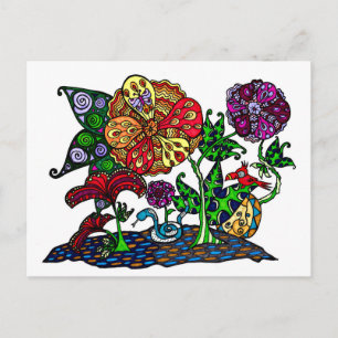 Jungle Scene Doodle Postkarten