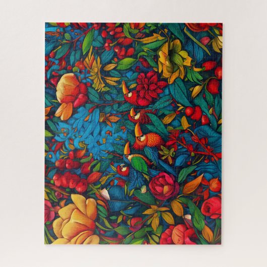 Jungle Serenade im Meer der Blumen Puzzle (Vertikal)