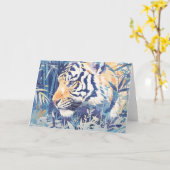 Jungle Shadows Tiger's Intense Stare Karte (Gelbe Blume)