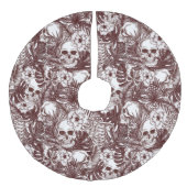 Jungle Skulls Baumrock Leinenimitat Weihnachtsbaumdecke (Vorderseite)