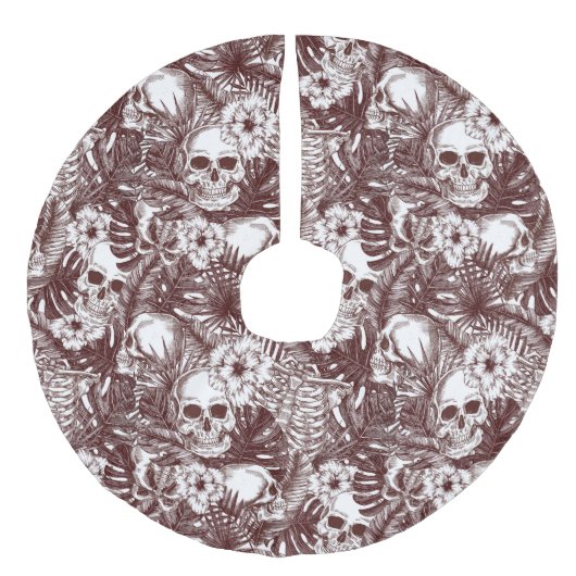 Jungle Skulls Baumrock Leinenimitat Weihnachtsbaumdecke (Vorderseite)