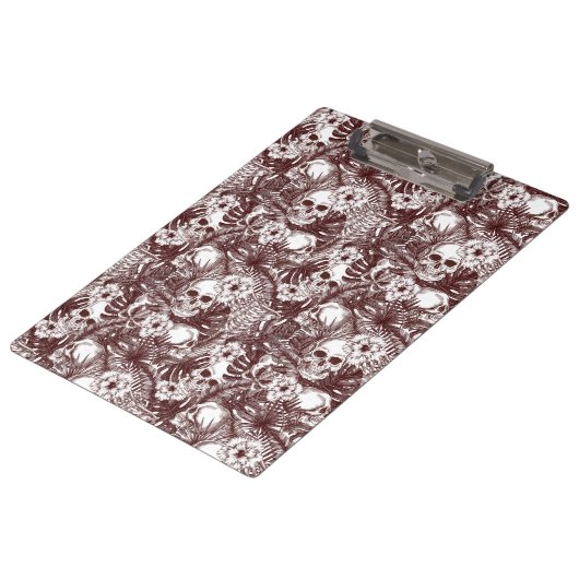 Jungle Skulls Clipboard Klemmbrett (Schrägansicht)