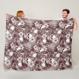 Jungle Skulls Fleece Blanket