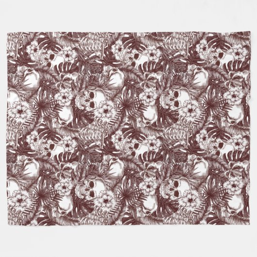 Jungle Skulls Fleece Blanket (Vorderseite (Horizontal))