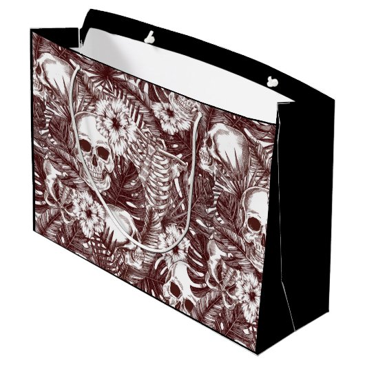 Jungle Skulls Geschenktasche Große Geschenktüte (Rückseite Schrägansicht)