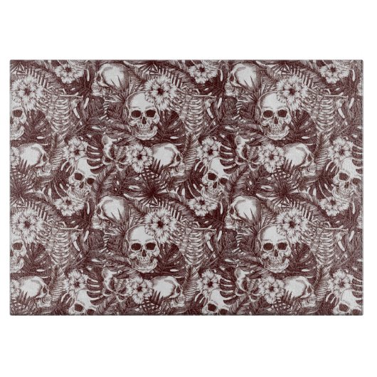 Jungle Skulls Glass Cutting Board Schneidebrett (Vorderseite)