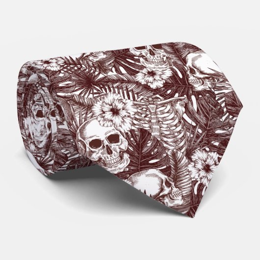 Jungle Skulls Krawatte (Gerollt)