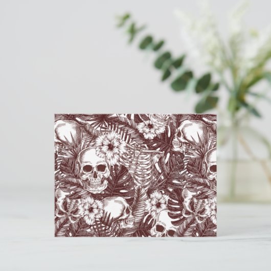Jungle Skulls Postcard Postkarte (Stehend Vorderseite)