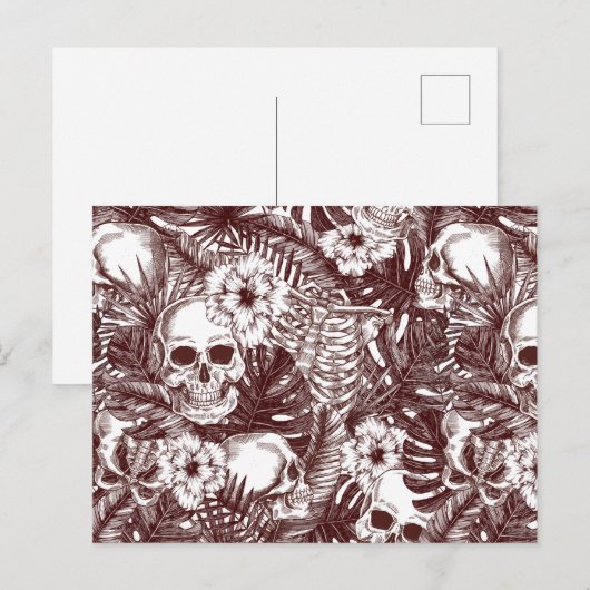 Jungle Skulls Postcard Postkarte (Vorne/Hinten)